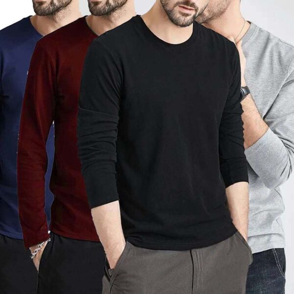 Zayra Bundle Of 4 O-Neck Full-Sleeve Summer Tshirt’s