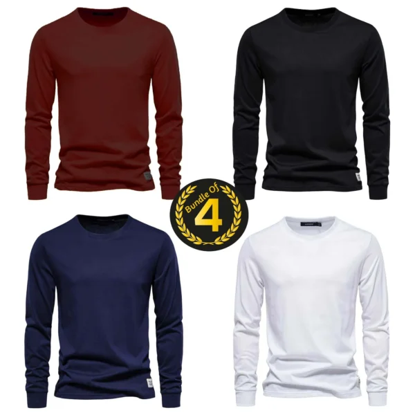 Zayra Bundle Of 4 Sweat-Style O-Neck Full Sleeve Tshirt For Summer’s. S2