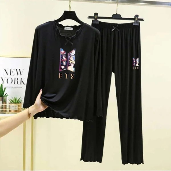 Zayra Tie Piko-Style Big-Printed 2-Pcs Lounge And Night Wear Suit. WLW-16