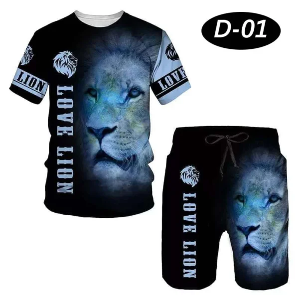 Zayra All-Over 3D Printed Premium Quality Dry-Fit 2-Pcs Summer Suit. D-01