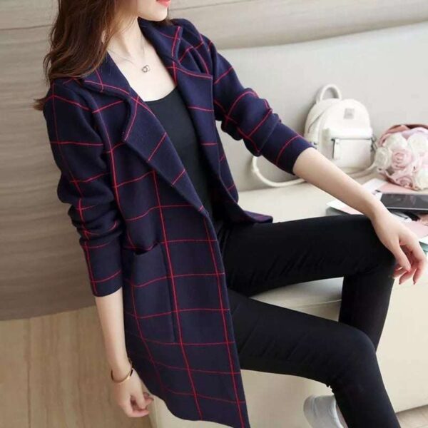 Zayra Collar Lining Printed Pocket Style Long Winter Coat