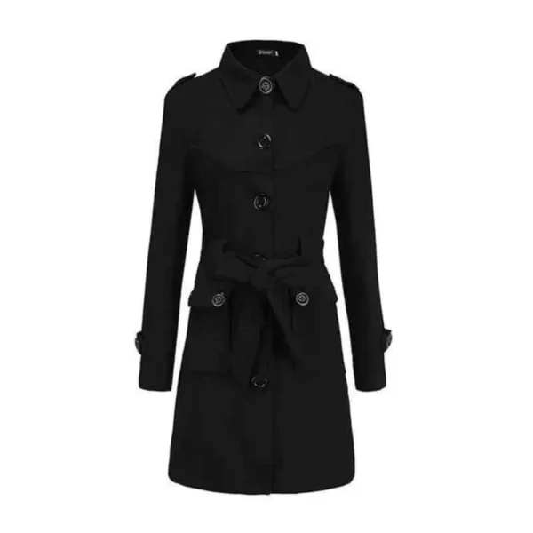 Zayra Collar Style Double Pocket Casual Winter Fleece Coat For Her