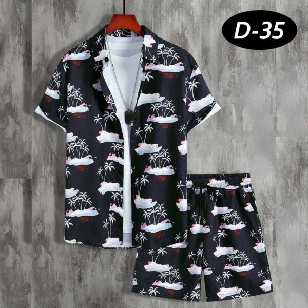 Zayra All-Over 3D Printed Premium Quality Dry-Fit 2-Pcs Summer Suit. D-35