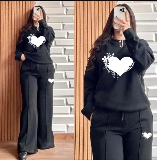 Zayra Pintex Baggy Trouser Style 2-Pcs Winter Co-Ord Set.