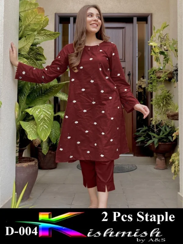 Zayra Coconut Tree Style 2-Pcs Stitched Suit.