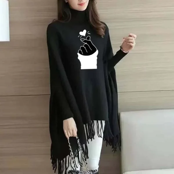 Zayra Chutki Printed Bat-Wing Style Winter Poncho