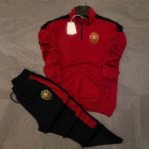 Zayra Lion Neck Short Zip Style 2-Pcs Premium Quality Winter Tracksuit