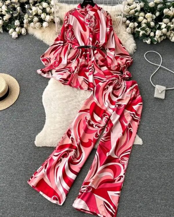 Zayra Pink Floral Printed Western Set 2 Piece