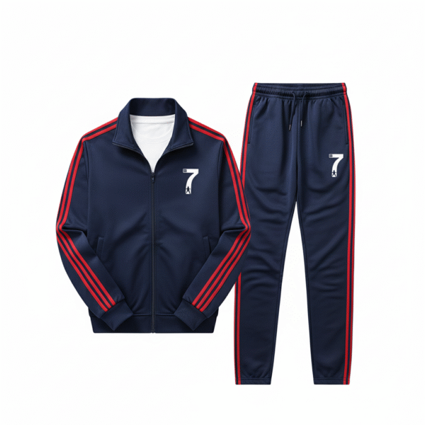 Zayra Stripe Jacket Style 2-Pcs Premium Quality Winter Tracksuit D-17
