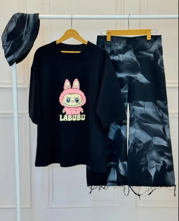 Zayra Labubu Design Western 2-Pcs Summer Tracksuit For Her CWTS-05