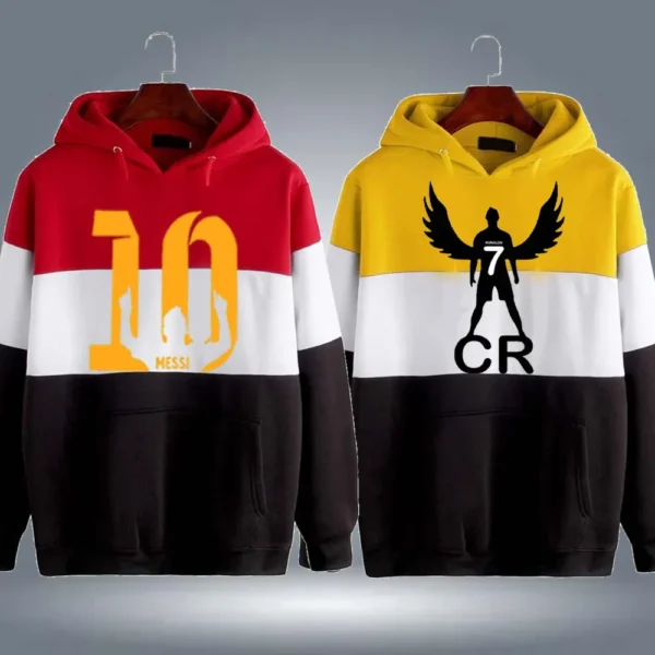 Zayra Bundle Of 2 Patch-Work Pull-Over Printed Hoodies For Winter's