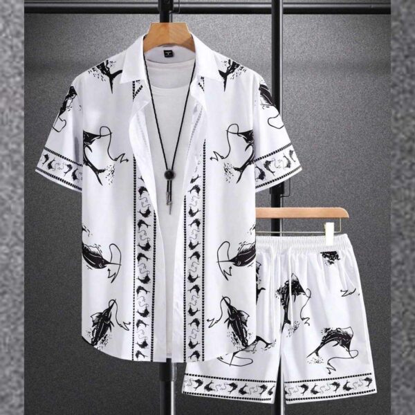 Zayra All-Over 3D Printed Premium Quality Dry-Fit 2-Pcs Summer Suit. MS3D-11