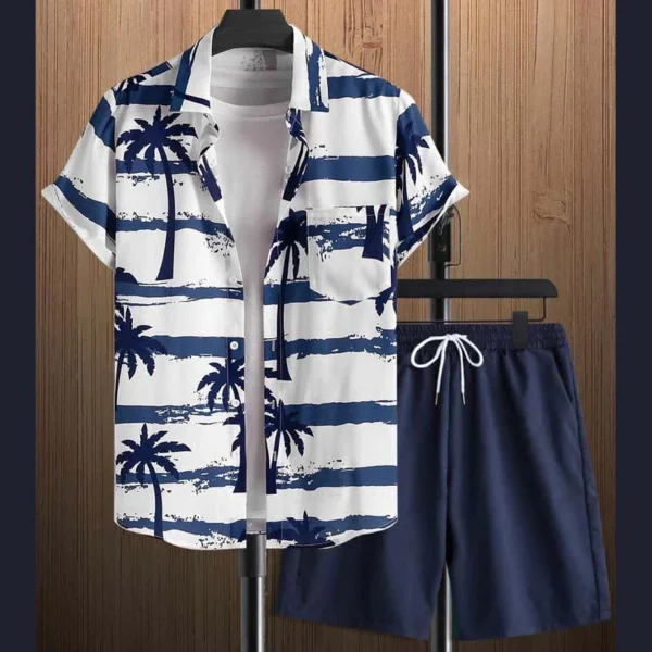 Zayra All-Over 3D Printed Premium Quality Dry-Fit 2-Pcs Summer Suit. MS3D-04