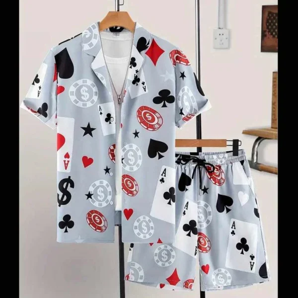 Zayra All-Over 3D Printed Premium Quality Dry-Fit 2-Pcs Summer Suit. MS3D-02