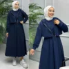 Zayra Drop Shoulder Short Hooded Maxi Style 2-Pcs Winter Co-Ord Set. WWTS-16
