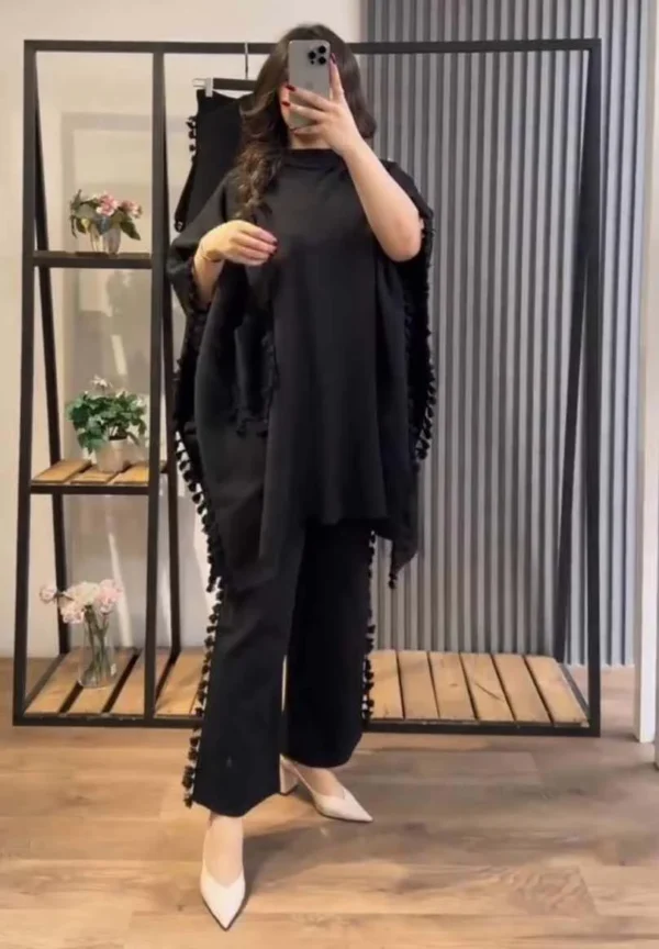 Zayra Open-Shawl Style Lace Work 2-Pcs Winter Co-Ord Set. WWTS-07 V2