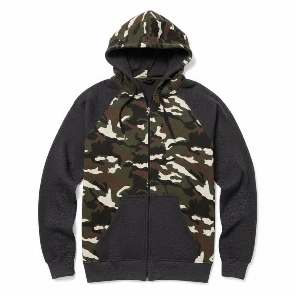 Zayra Commando Printed Casual Zipper Hoodie For Winter’s